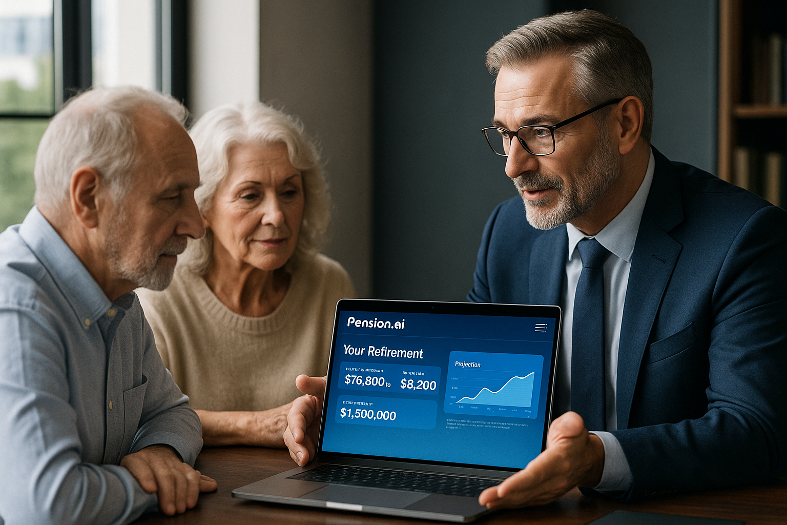 Financial advisor with laptop
